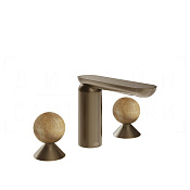 Gessi Perle Смеситель для раковины на 3 отв., без д/к, излив 13,2 см, цвет: coffee bronze brushed 74335#761