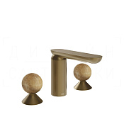 Gessi Perle Смеситель для раковины на 3 отв., без д/к, излив 13,2 см, цвет: deep bronze brushed PVD 74335#791