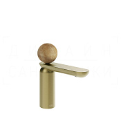 Gessi Perle Смеситель для раковины, с донным клапаном, излив 13,2 см, цвет: brushed brass PVD 74351#727