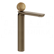 Gessi Perle Смеситель для раковины высокий, с д/к, излив 27,4 см, цвет: coffee bronze brushed PVD 74353#761