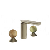Gessi Perle Смеситель для раковины на 3 отв., без д/к, излив 13,2 см, цвет: finox brushed nickel 74355#149