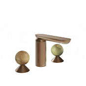 Gessi Perle Смеситель для раковины на 3 отв., без д/к, излив 13,2 см, цвет: copper brushed PVD 74355#708