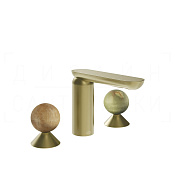 Gessi Perle Смеситель для раковины на 3 отв., без д/к, излив 13,2 см, цвет: brushed brass PVD 74355#727
