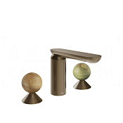 Gessi Perle Смеситель для раковины на 3 отв., без д/к, излив 13,2 см, цвет: coffee bronze brushed 74355#761