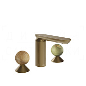 Gessi Perle Смеситель для раковины на 3 отв., без д/к, излив 13,2 см, цвет: deep bronze brushed PVD 74355#791