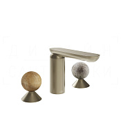 Gessi Perle Смеситель для раковины на 3 отв., без д/к, излив 13,2 см, цвет: finox brushed nickel 74365#149