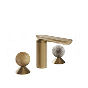 Gessi Perle Смеситель для раковины на 3 отв., без д/к, излив 13,2 см, цвет: warm bronze brushed PVD 74365#726