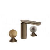 Gessi Perle Смеситель для раковины на 3 отв., без д/к, излив 13,2 см, цвет: coffee bronze brushed 74365#761
