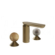 Gessi Perle Смеситель для раковины на 3 отв., без д/к, излив 13,2 см, цвет: deep bronze brushed PVD 74365#791