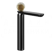 Gessi Perle Смеситель для раковины высокий, с донным клапаном, излив 27,4 см, цвет: black metal PVD 74453#706