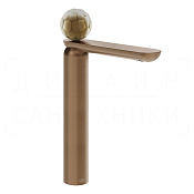 Gessi Perle Смеситель для раковины высокий, с донным клап., излив 27,4 см, цвет: copper brushed PVD 74453#708