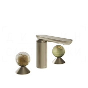Gessi Perle Смеситель для раковины на 3 отв., без д/к, излив 13,2 см, цвет: finox brushed nickel 74455#149