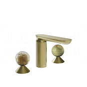 Gessi Perle Смеситель для раковины на 3 отв., без д/к, излив 13,2 см, цвет: brushed brass PVD 74455#727