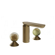Gessi Perle Смеситель для раковины на 3 отв., без д/к, излив 13,2 см, цвет: deep bronze brushed PVD 74455#791