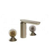 Gessi Perle Смеситель для раковины на 3 отв., без д/к, излив 13,2 см, цвет: finox brushed nickel 74465#149