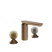 Gessi Perle Смеситель для раковины на 3 отв., без д/к, излив 13,2 см, цвет: copper brushed PVD 74465#708