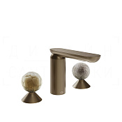 Gessi Perle Смеситель для раковины на 3 отв., без д/к, излив 13,2 см, цвет: coffee bronze brushed 74465#761