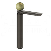 Gessi Perle Смеситель для раковины высокий, без д/к, излив 27,4 см, цвет: black metal brushed PVD 74504#707