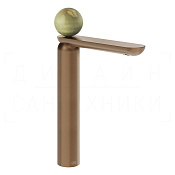 Gessi Perle Смеситель для раковины высокий, без дон. кл., излив 27,4 см, цвет: copper brushed PVD 74504#708