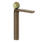 Gessi Perle Смеситель для раковины высокий, без д/к, излив 27,4 см, цвет: coffee bronze brushed PVD 74504#761