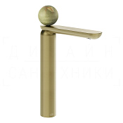 Gessi Perle Смеситель для раковины высокий, с донным клап., излив 27,4 см, цвет: brushed brass PVD 74553#727