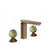 Gessi Perle Смеситель для раковины на 3 отв., без д/к, излив 13,2 см, цвет: copper brushed PVD 74555#708