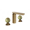 Gessi Perle Смеситель для раковины на 3 отв., без д/к, излив 13,2 см, цвет: warm bronze brushed PVD 74555#726
