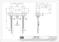 Gessi Perle Смеситель для раковины на 3 отв., без д/к, излив 13,2 см, цвет: coffee bronze brushed 74555#761