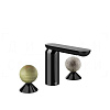 Gessi Perle Смеситель для раковины на 3 отв., без д/к, излив 13,2 см, цвет: black metal PVD 74565#706