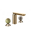 Gessi Perle Смеситель для раковины на 3 отв., без д/к, излив 13,2 см, цвет: warm bronze PVD 74565#735