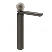 Gessi Perle Смеситель для раковины высокий, без д/к, излив 27,4 см, цвет: black metal brushed PVD 74604#707