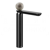 Gessi Perle Смеситель для раковины высокий, с донным клапаном, излив 27,4 см, цвет: black metal PVD 74653#706
