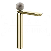 Gessi Perle Смеситель для раковины высокий, с донным клапаном, излив 27,4 см, цвет: brass PVD 74653#710