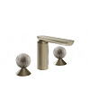 Gessi Perle Смеситель для раковины на 3 отв., без д/к, излив 13,2 см, цвет: finox brushed nickel 74665#149