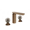 Gessi Perle Смеситель для раковины на 3 отв., без д/к, излив 13,2 см, цвет: copper brushed PVD 74665#708