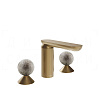 Gessi Perle Смеситель для раковины на 3 отв., без д/к, излив 13,2 см, цвет: warm bronze brushed PVD 74665#726