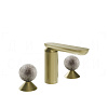 Gessi Perle Смеситель для раковины на 3 отв., без д/к, излив 13,2 см, цвет: brushed brass PVD 74665#727