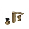 Gessi Perle Смеситель для раковины на 3 отв., без д/к, излив 13,2 см, цвет: deep bronze brushed PVD 74708#791