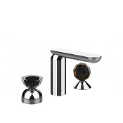 Gessi Perle Смеситель для раковины на 3 отверстия, без донного клапана, излив 13,2 см, цвет: chrome 74728#031