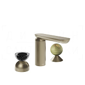 Gessi Perle Смеситель для раковины на 3 отв., без д/к, излив 13,2 см, цвет: finox brushed nickel 74758#149