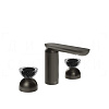 Gessi Perle Смеситель для раковины на 3 отв., без д/к, излив 13,2 см, цвет: black metal brushed PVD 74776#707