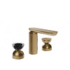 Gessi Perle Смеситель для раковины на 3 отв., без д/к, излив 13,2 см, цвет: warm bronze brushed PVD 74796#726