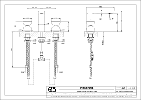 Gessi Perle Смеситель для раковины на 3 отв., без д/к, излив 13,2 см, цвет: warm bronze brushed PVD 74796#726