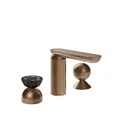 Gessi Perle Смеситель для раковины на 3 отв., без д/к, излив 13,2 см, цвет: copper brushed PVD 74808#708