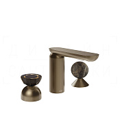 Gessi Perle Смеситель для раковины на 3 отв., без д/к, излив 13,2 см, цвет: coffee bronze brushed 74818#761