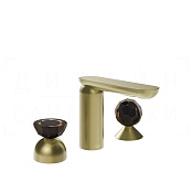 Gessi Perle Смеситель для раковины на 3 отв., без д/к, излив 13,2 см, цвет: brushed brass PVD 74828#727