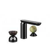 Gessi Perle Смеситель для раковины на 3 отв., без д/к, излив 13,2 см, цвет: black metal PVD 74858#706
