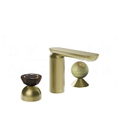 Gessi Perle Смеситель для раковины на 3 отв., без д/к, излив 13,2 см, цвет: brushed brass PVD 74858#727