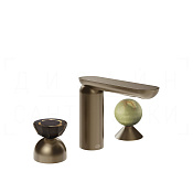 Gessi Perle Смеситель для раковины на 3 отв., без д/к, излив 13,2 см, цвет: coffee bronze brushed 74858#761