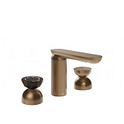 Gessi Perle Смеситель для раковины на 3 отв., без д/к, излив 13,2 см, цвет: copper brushed PVD 74896#708